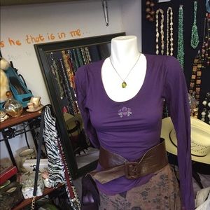 July five purple top, skirt, belt for free, small